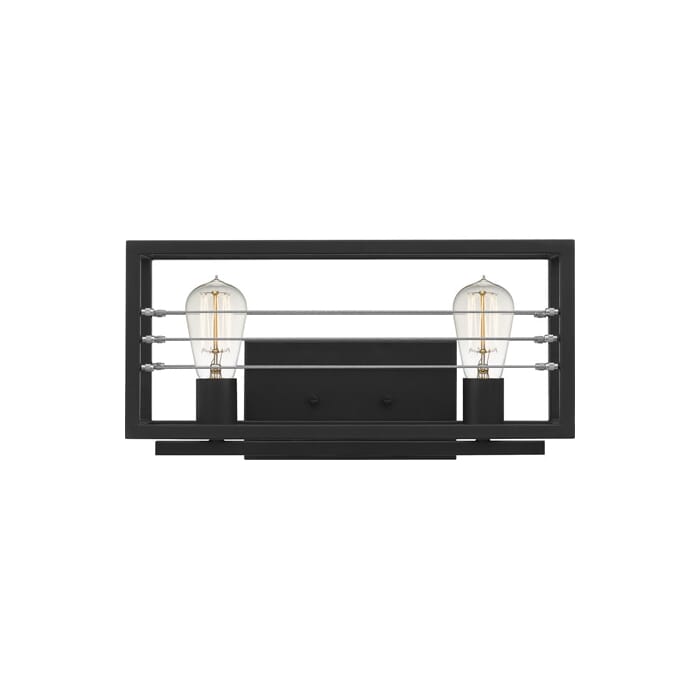 Quoizel Awendaw 2-Light Bathroom Vanity Light in Matte Black Quoizel Awendaw 2-Light Bathroom Vanity Light in Matte Black