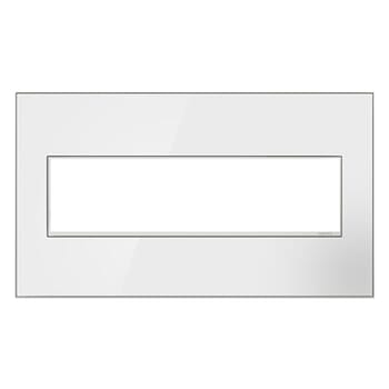 LeGrand adorne Mirror White-on-White 4 Opening Wall Plate