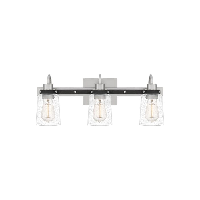 Quoizel Axel 3-Light Bathroom Vanity Light in Brushed Nickel Quoizel Axel 3-Light Bathroom Vanity Light in Brushed Nickel