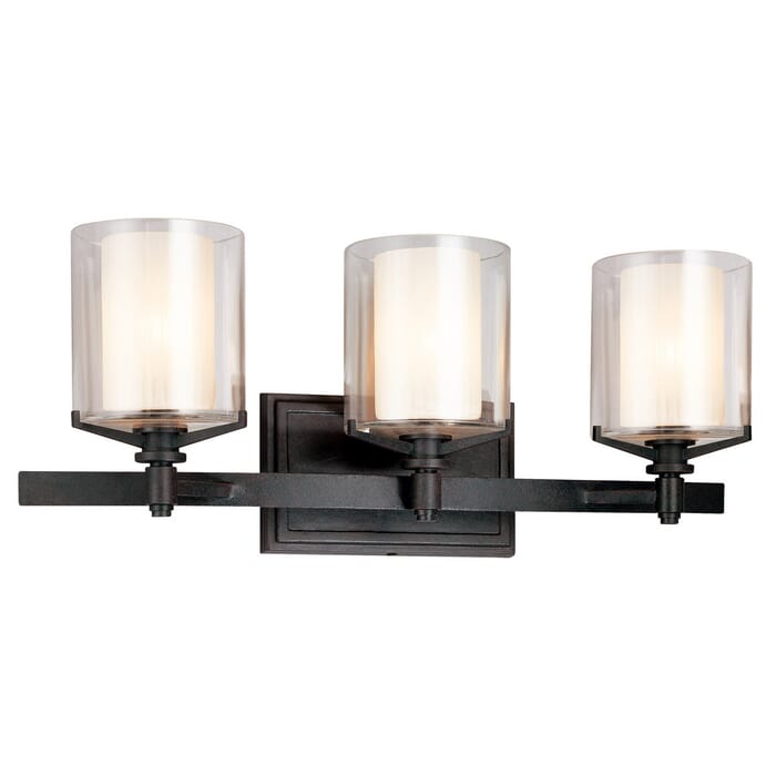 Troy Arcadia 3-Light 22" Bathroom Vanity Light in French Iron Troy Arcadia 3-Light 22" Bathroom Vanity Light in French Iron