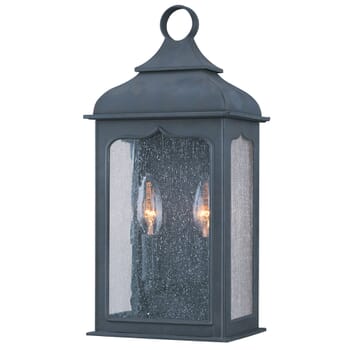 Troy Henry Street 2-Light 15" Outdoor Wall Light in Colonial Iron