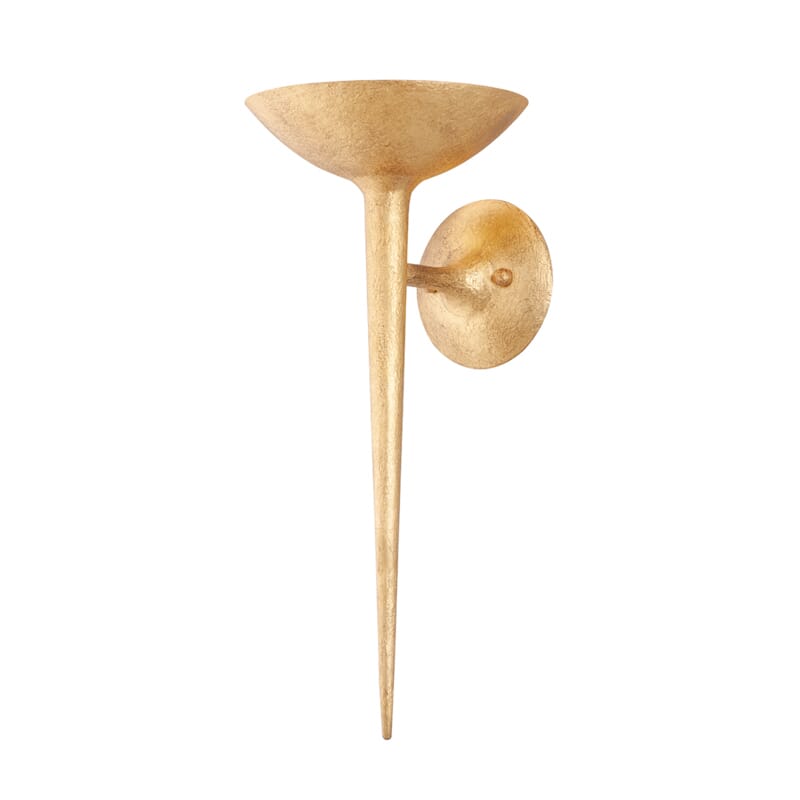 Vintage Gold Leaf One Light Wall Sconce from the Cecilia Collection