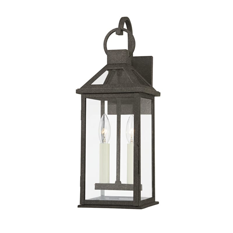 French Iron Two Light Outdoor Wall Sconce from the Sanders Collection