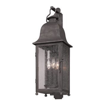 Troy Larchmont 3-Light 25" Outdoor Wall Light in Aged Pewter