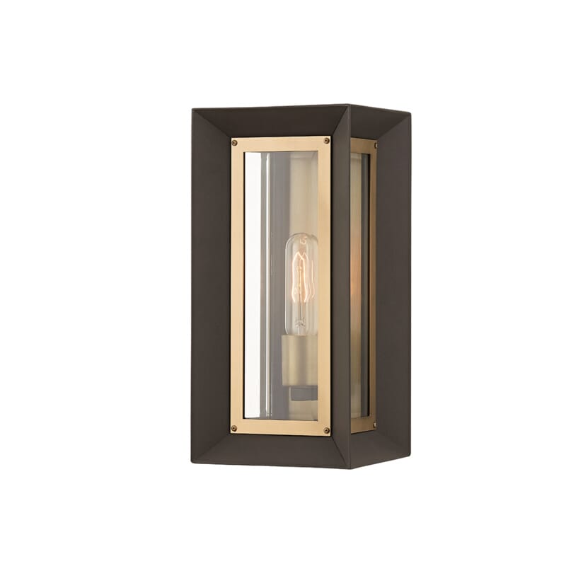 Lowry 1-Light Outdoor Wall Sconce in Textured Bronze/Patina Brass