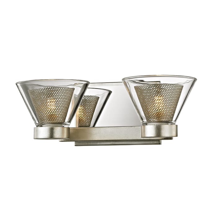 Troy Wink 2-Light 13" Bathroom Vanity Light in Silver Leaf Troy Wink 2-Light 13" Bathroom Vanity Light in Silver Leaf