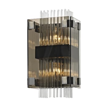 Troy Apollo 2-Light 14" Wall Sconce in Dark Bronze Polished Chrome