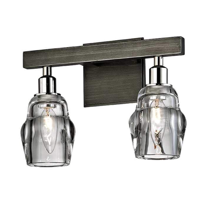 Troy Citizen 2-Light 12" Bathroom Vanity Light in Graphite and Polished Nickel Troy Citizen 2-Light 12" Bathroom Vanity Light in Graphite and Polished Nickel