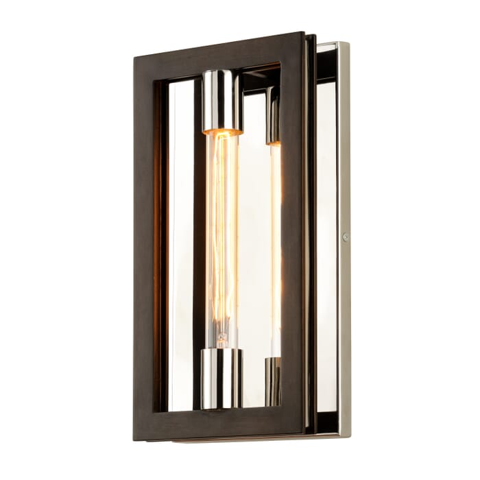 Troy Enigma 14" Wall Sconce in Bronze with Polished Stainless Troy Enigma 14" Wall Sconce in Bronze with Polished Stainless