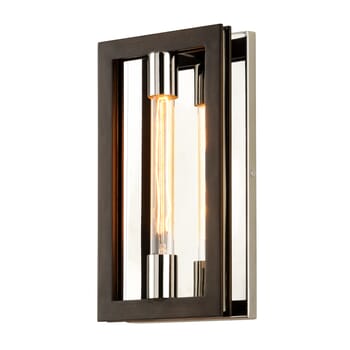 Troy Enigma 14" Wall Sconce in Bronze with Polished Stainless