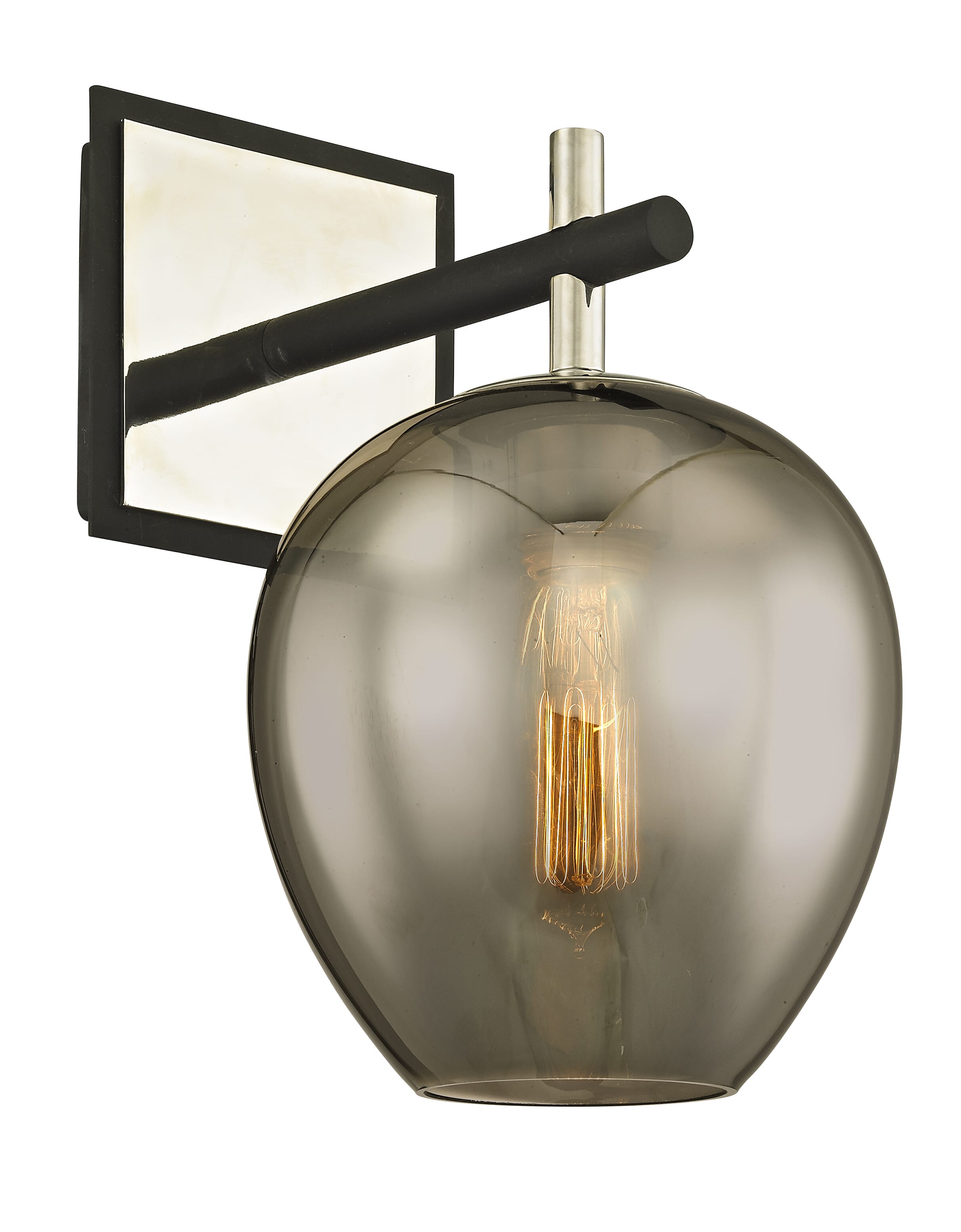 Troy Iliad 13" Wall Sconce in Carbide Black & Polished Nickel
