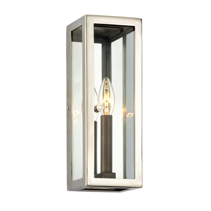 Troy Morgan 13" Outdoor Wall Light in Bronze with Polished Stainless Troy Morgan 13" Outdoor Wall Light in Bronze with Polished Stainless