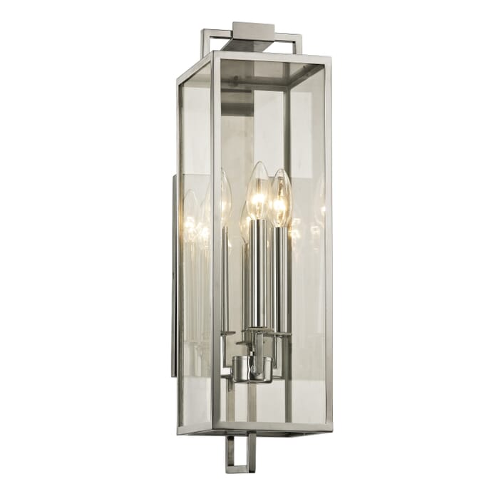 Troy Beckham 3-Light 22" Outdoor Wall Light in Polished Stainless Troy Beckham 3-Light 22" Outdoor Wall Light in Polished Stainless
