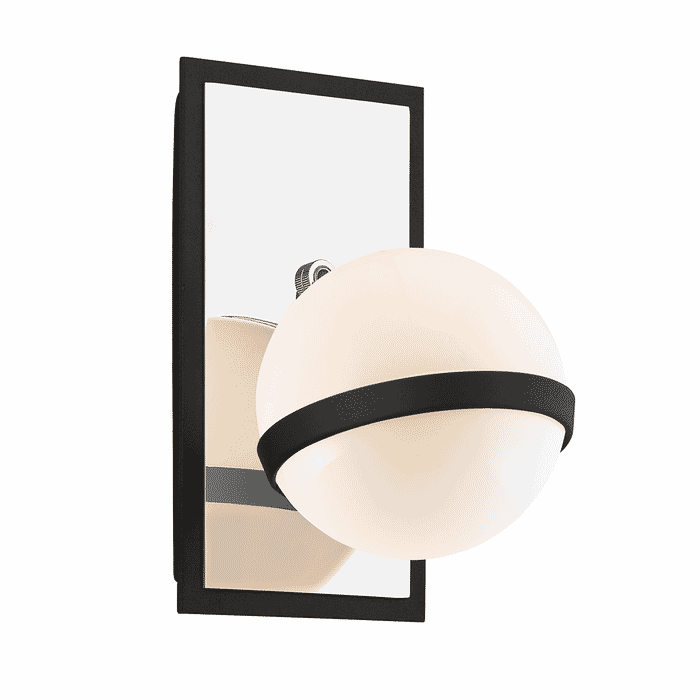 Troy Ace 9" Wall Sconce in Carb Black with Polished Nickel Accents Troy Ace 9" Wall Sconce in Carb Black with Polished Nickel Accents