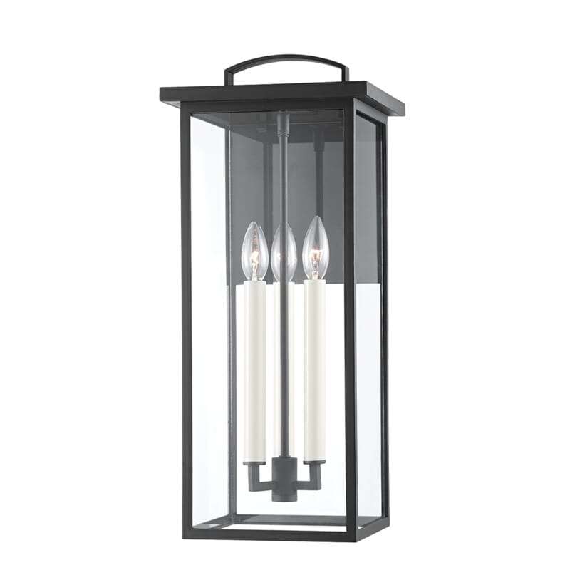 Textured Black Four Light Outdoor Wall Sconce from the Eden Collection