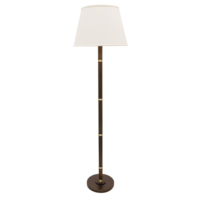 House of Troy Barton 65" Floor Lamp in Chestnut Bronze with Satin Brass House of Troy Barton 65" Floor Lamp in Chestnut Bronze with Satin Brass
