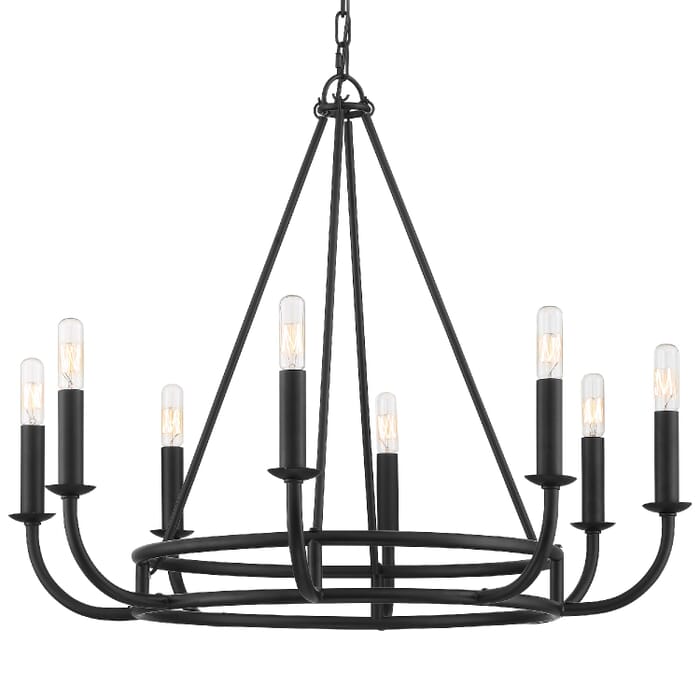 Crystorama Bailey 8-Light 22" Chandelier in Matte Black Crystorama Bailey 8-Light 22" Chandelier in Matte Black