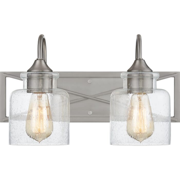 Bartley 2-Light Bathroom Vanity Light in Brushed Nickel Bartley 2-Light Bathroom Vanity Light in Brushed Nickel