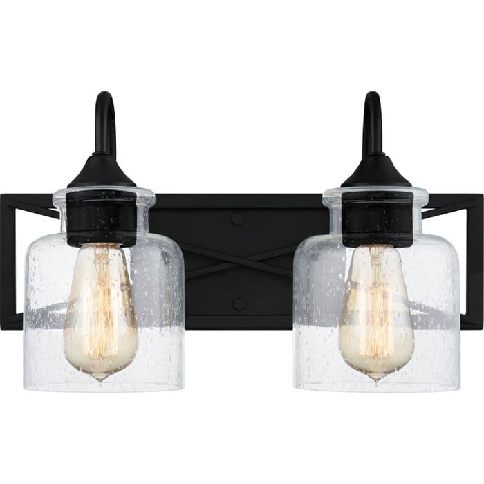 Bartley 2-Light Bathroom Vanity Light in Matte Black Bartley 2-Light Bathroom Vanity Light in Matte Black