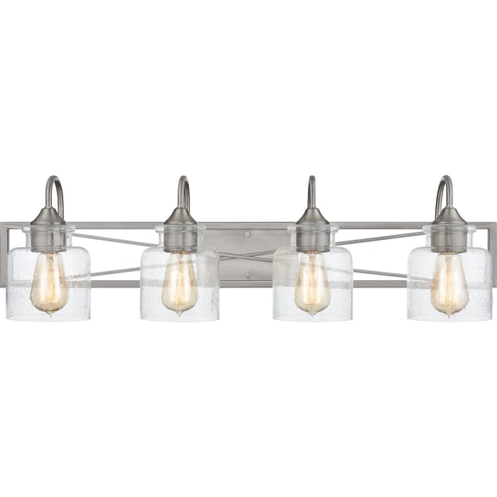 Bartley 4-Light Bathroom Vanity Light in Brushed Nickel Bartley 4-Light Bathroom Vanity Light in Brushed Nickel