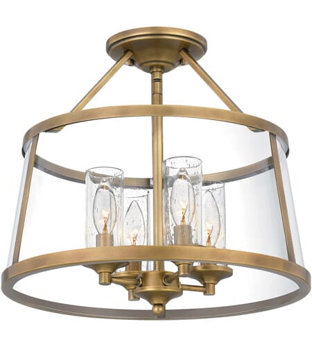 Quoizel Barlow 4-Light Ceiling Light in Weathered Brass