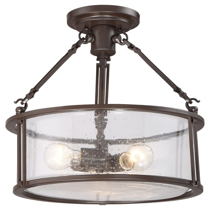 Quoizel Buchanan 3-Light 16" Ceiling Light in Western Bronze Quoizel Buchanan 3-Light 16" Ceiling Light in Western Bronze
