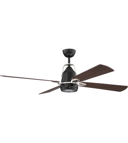 Beckett Indoor Ceiling Fan in Flat Black with Brushed Polished Nickel