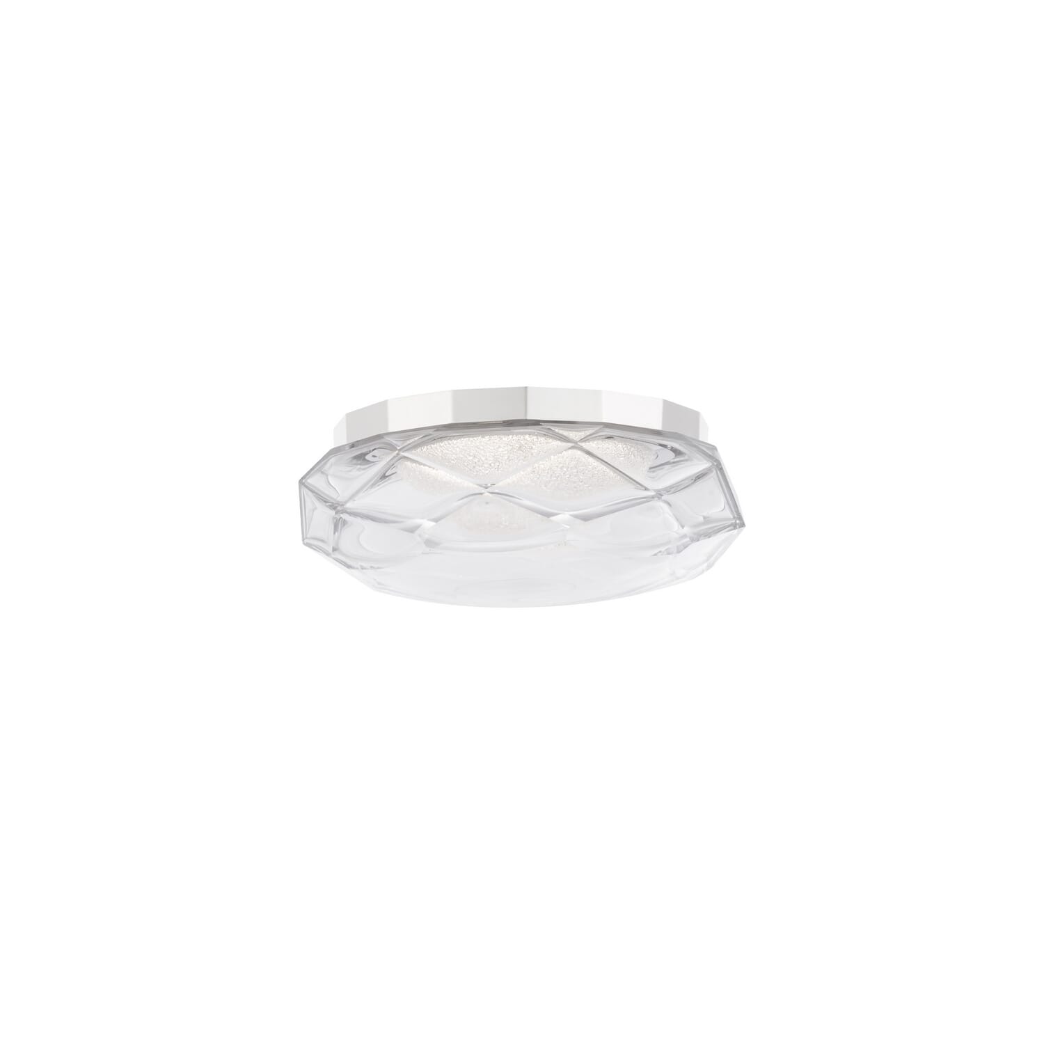 Carat 1-Light LED Flush Mount Ceiling Light in Polished Nickel