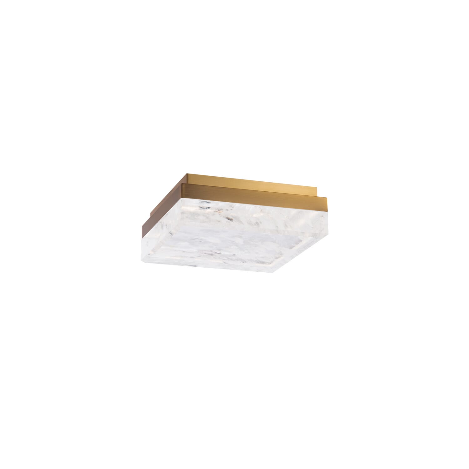 Whisper 1-Light LED Flush Mount Ceiling Light in Aged Brass
