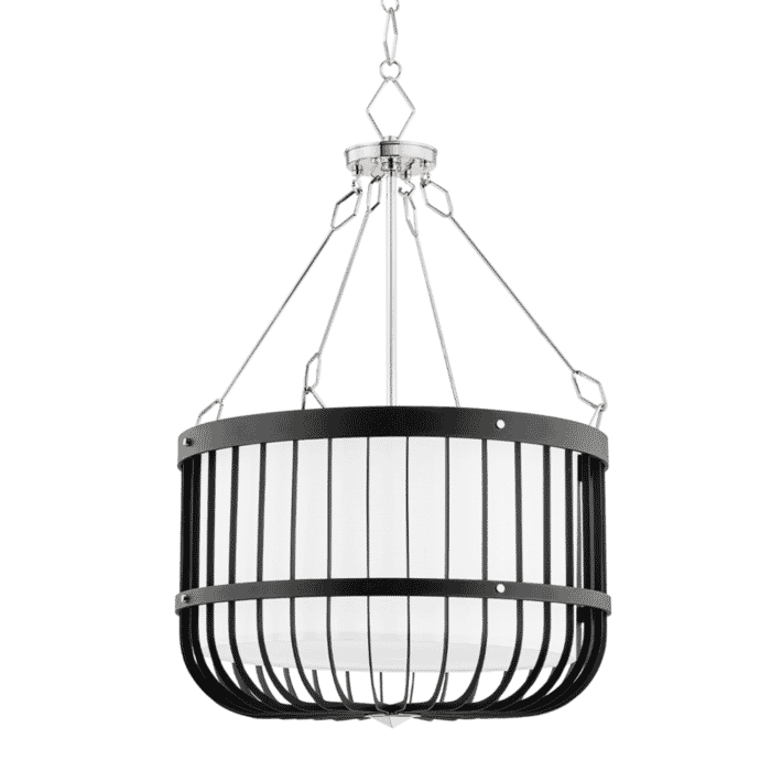 Hudson Valley Landon 4-Light Pendant Light in Polished Nickel and Black Hudson Valley Landon 4-Light Pendant Light in Polished Nickel and Black