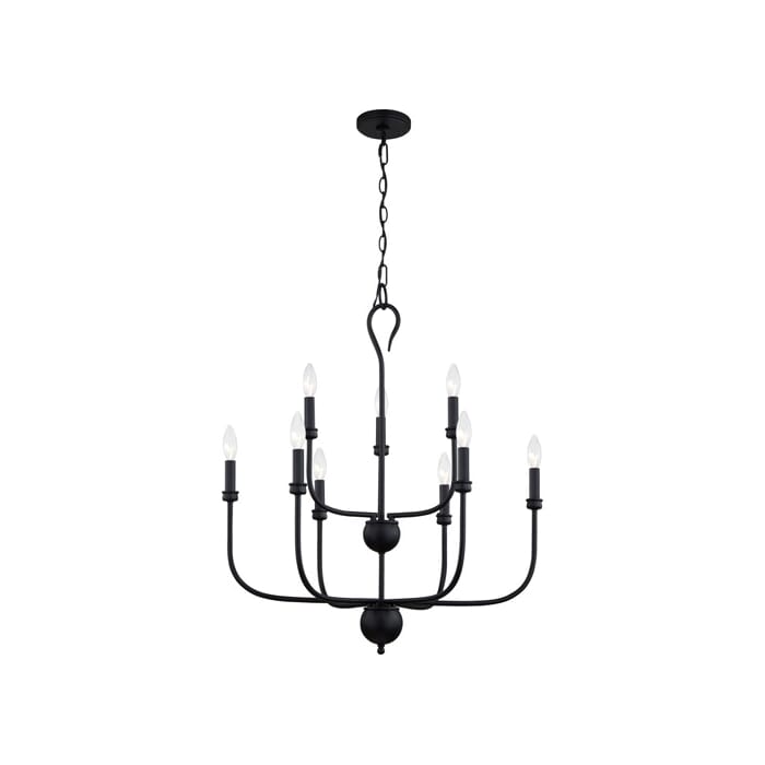 Quoizel Blanche 9-Light Chandelier in Matte Black Quoizel Blanche 9-Light Chandelier in Matte Black