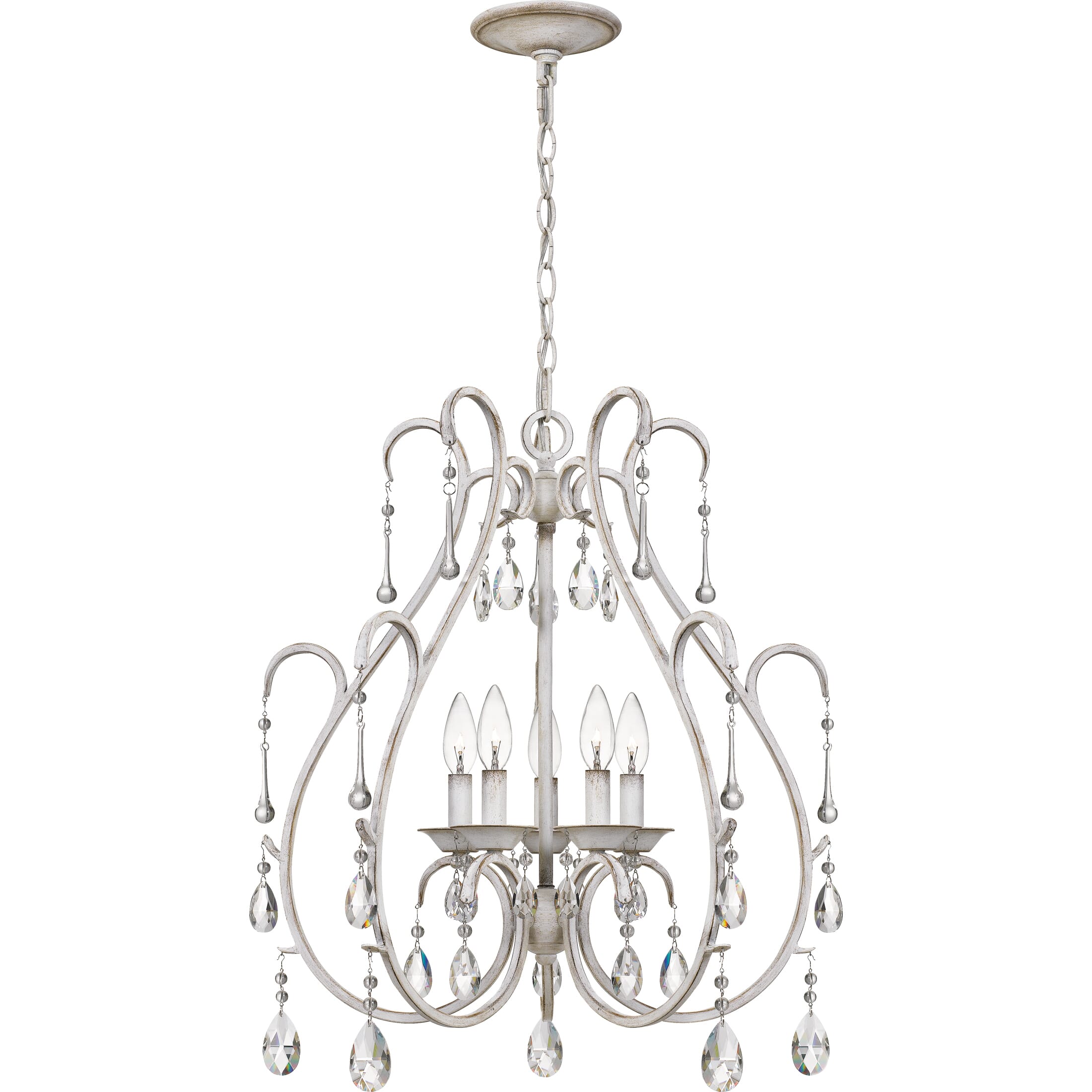 b and q white chandelier