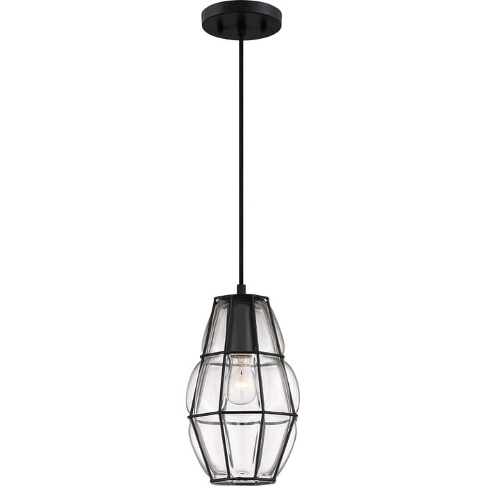 Quoizel Blythe 8" Pendant Light in Earth Black Quoizel Blythe 8" Pendant Light in Earth Black