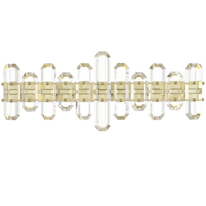 Crystorama Bolton 3-Light 26" Bathroom Vanity Light in Aged Brass with Faceted Crystal Elements Crystals Crystorama Bolton 3-Light 26" Bathroom Vanity Light in Aged Brass with Faceted Crystal Elements Crystals