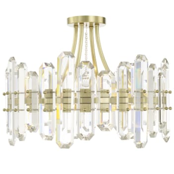 Crystorama Bolton 4-Light Ceiling Light in Aged Brass with Faceted Crystal Elements Crystals