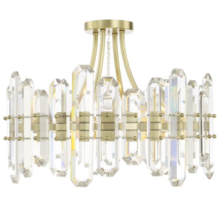 Crystorama Bolton 4-Light Ceiling Light in Aged Brass with Faceted Crystal Elements Crystals Crystorama Bolton 4-Light Ceiling Light in Aged Brass with Faceted Crystal Elements Crystals
