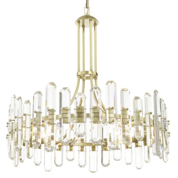 Crystorama Bolton 12-Light 27" Transitional Chandelier in Aged Brass with Faceted Crystal Elements Crystals Crystorama Bolton 12-Light 27" Transitional Chandelier in Aged Brass with Faceted Crystal Elements Crystals