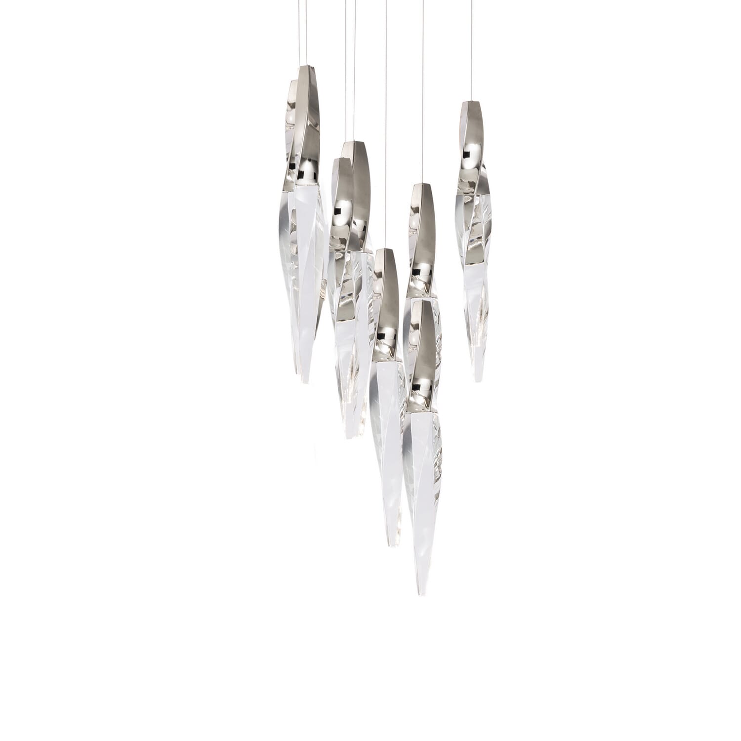 Kindjal 9-Light LED Pendant in Polished Nickel