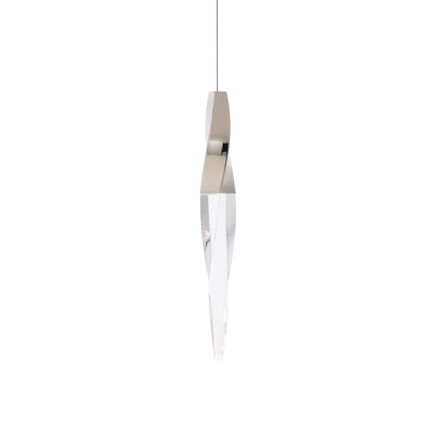 Kindjal 1-Light LED Mini Pendant in Polished Nickel