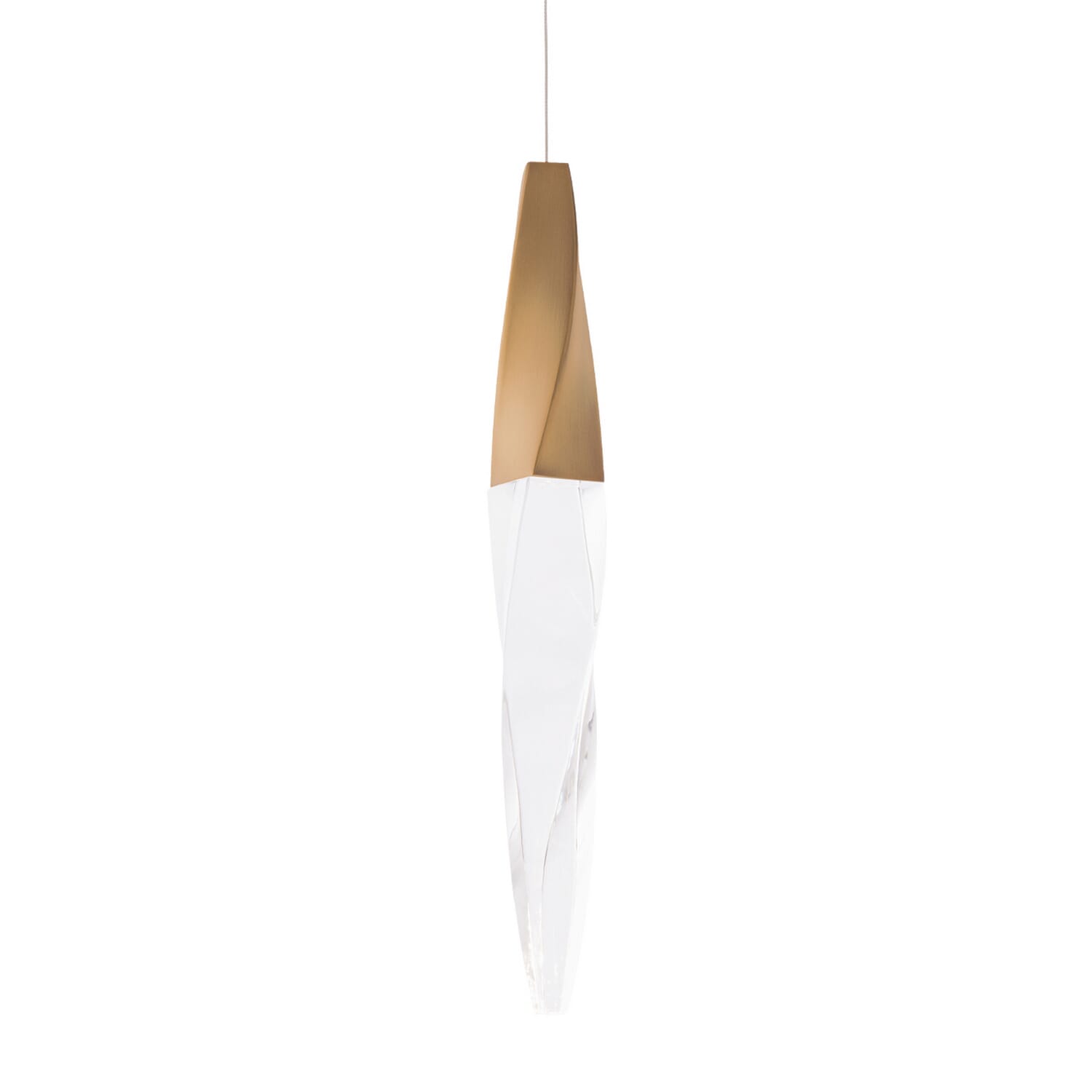 Kindjal 1-Light LED Mini Pendant in Aged Brass