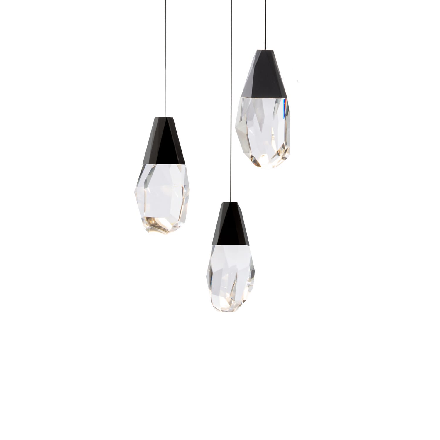 Martini 3-Light LED Pendant in Black