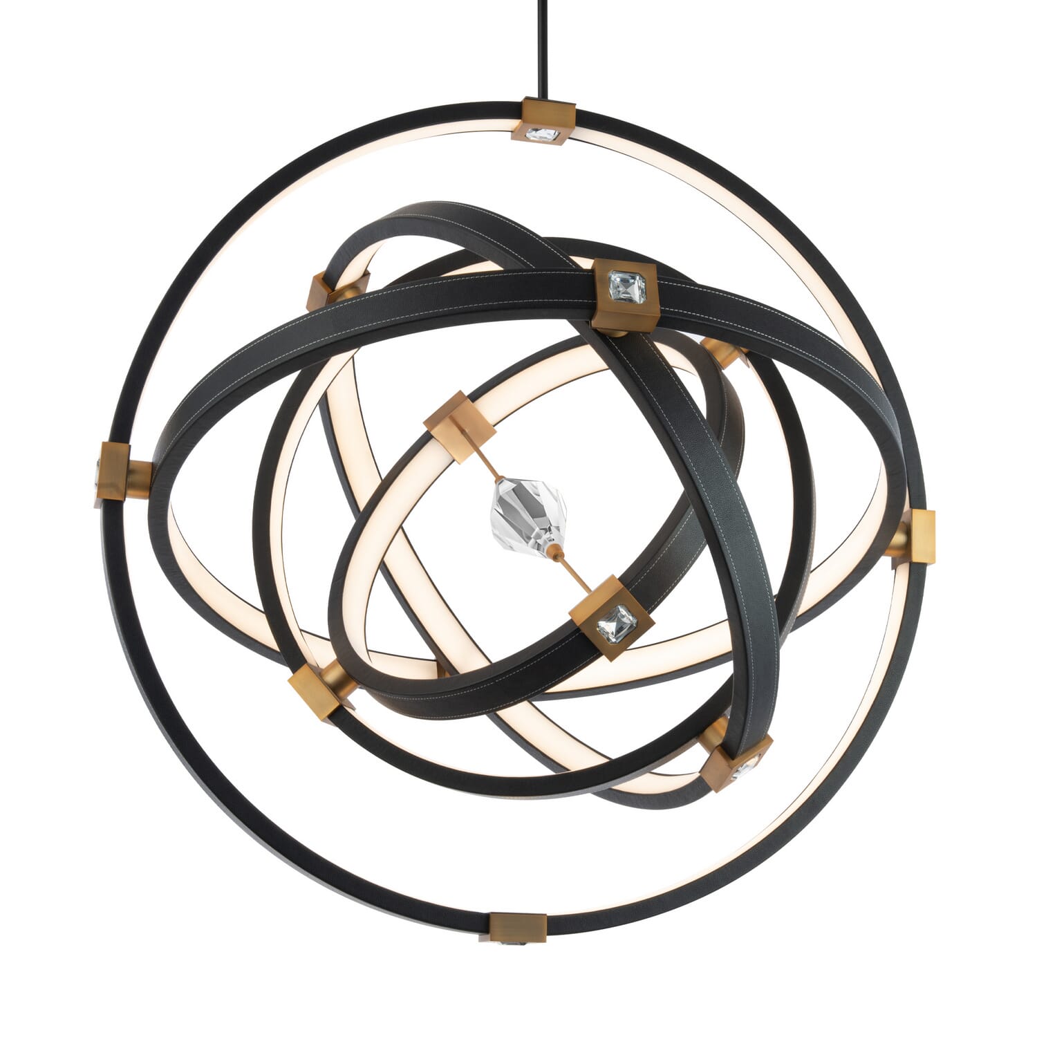 Atomic 1-Light LED Pendant in Aged Brass