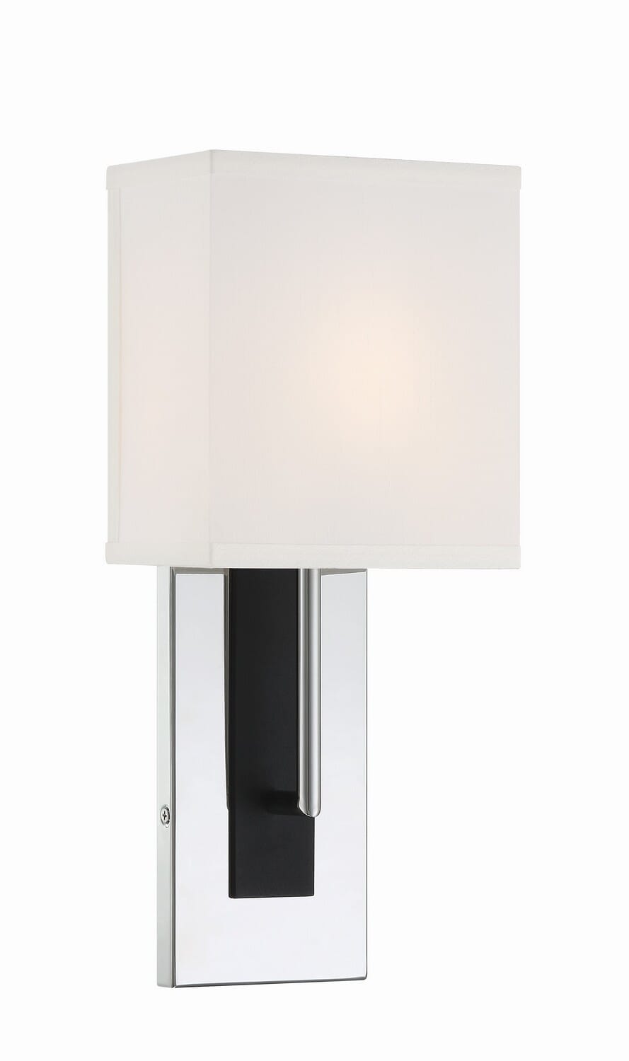 Brent 1-Light Wall Mount in Polished Nickel with Forge Black