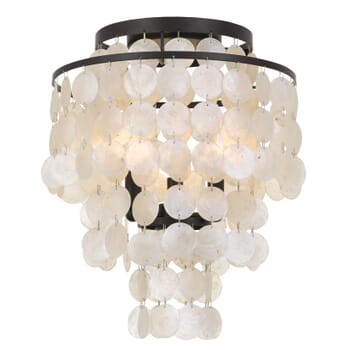 Crystorama Brielle Ceiling Light in Dark Bronze with Capiz Shell Crystals