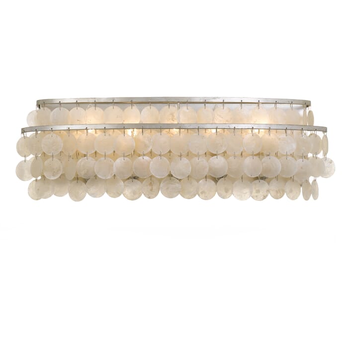 Crystorama Brielle 5-Light 23" Bathroom Vanity Light in Antique Silver with Capiz Shell Crystals Crystorama Brielle 5-Light 23" Bathroom Vanity Light in Antique Silver with Capiz Shell Crystals