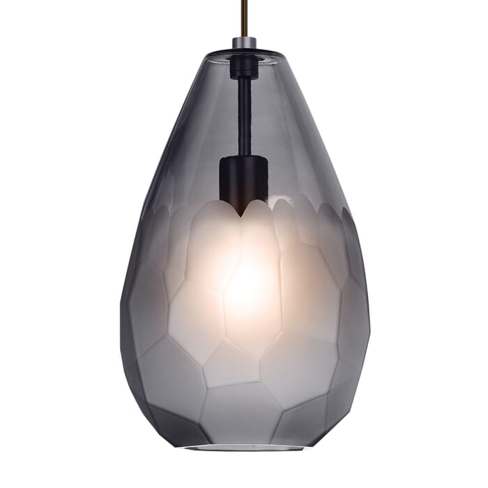 Tech Briolette 14" Pendant Light in Satin Nickel and Smoke Tech Briolette 14" Pendant Light in Satin Nickel and Smoke