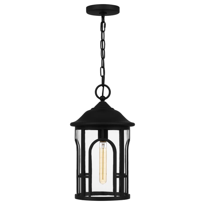 Brampton 1-Light Outdoor Hanging Lantern in Matte Black Brampton 1-Light Outdoor Hanging Lantern in Matte Black