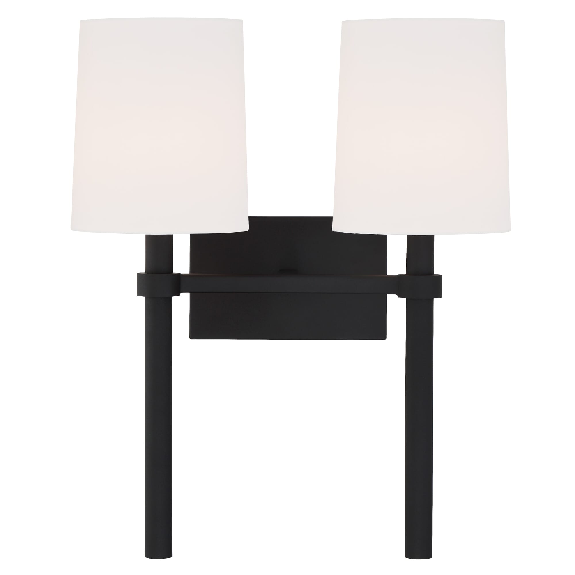 Crystorama Bromley 2-Light Wall Sconce in Black Forged