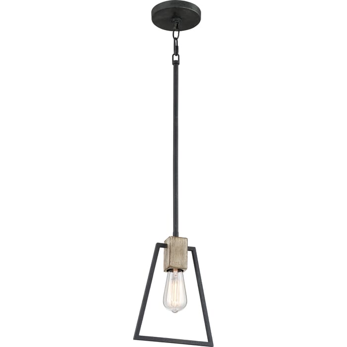 Quoizel Brockton 8" Pendant Light in Grey Ash Quoizel Brockton 8" Pendant Light in Grey Ash