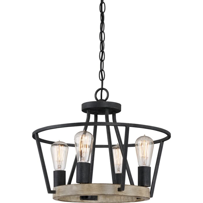 Quoizel Brockton 4-Light 18" Ceiling Light in Grey Ash Quoizel Brockton 4-Light 18" Ceiling Light in Grey Ash